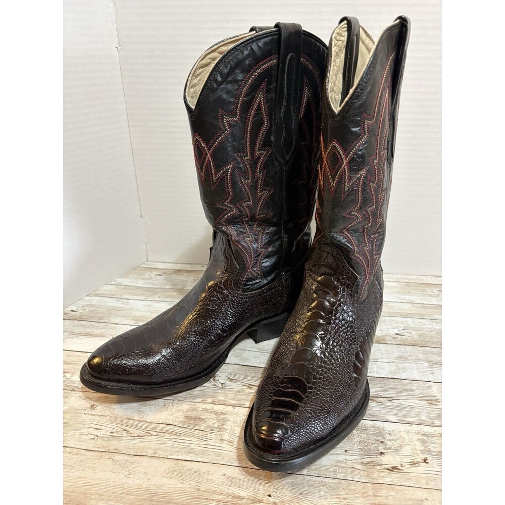 J.B. Dillon Reserve Men's Full Quill Ostrich Leather Boots JBR1008D Mexico